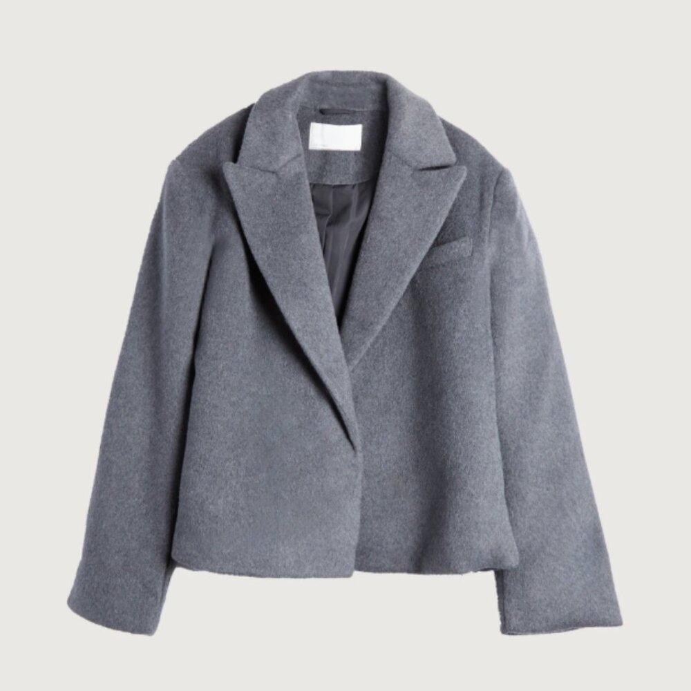 Oak + Fort Short Wool Blend Coat *Brand New With Tags*